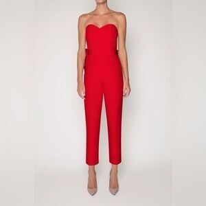 Alexia Maria Bow Back Silk Faille Jumpsuit Size 8